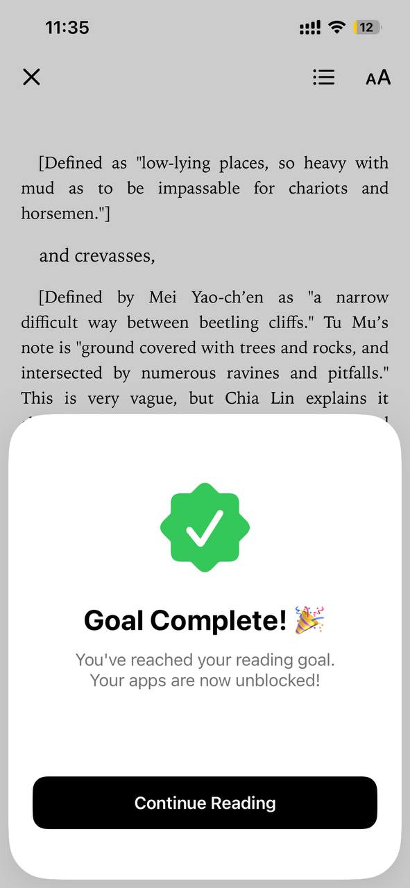 Goal Complete — apps unlocked